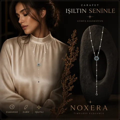 Noxera Turkuaz Pusula Y Kolye – Silver görseli