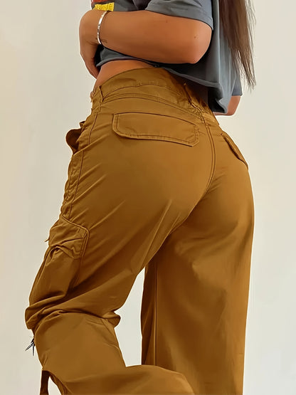 Casual Solid Color Cargo Pants