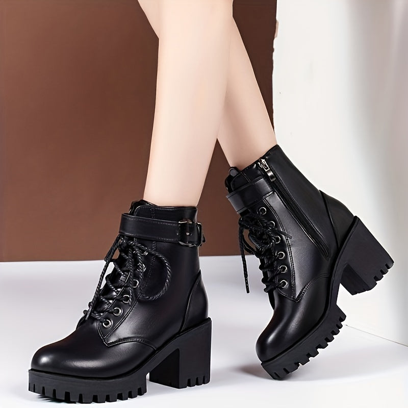 Fashion Chunky Heel Ankle Boots