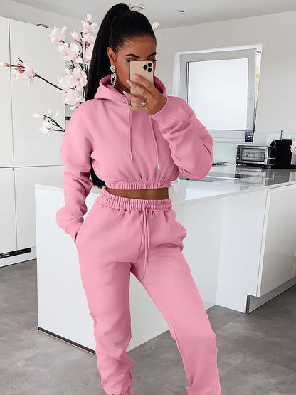 Casual Solid Two-piece Pants Set