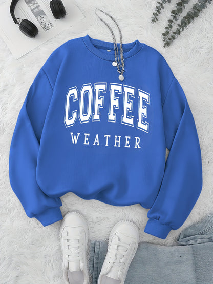 Coffee Print Pullover Sweatshirt