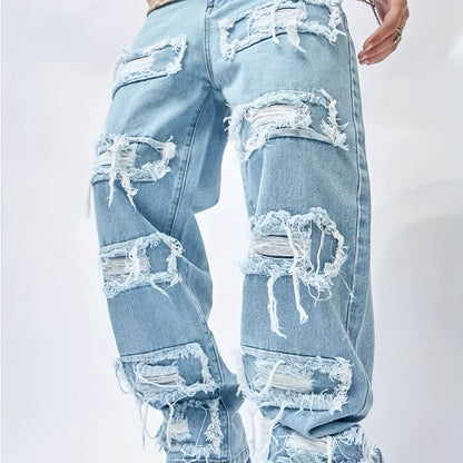 Wide Leg Ripped Jeans