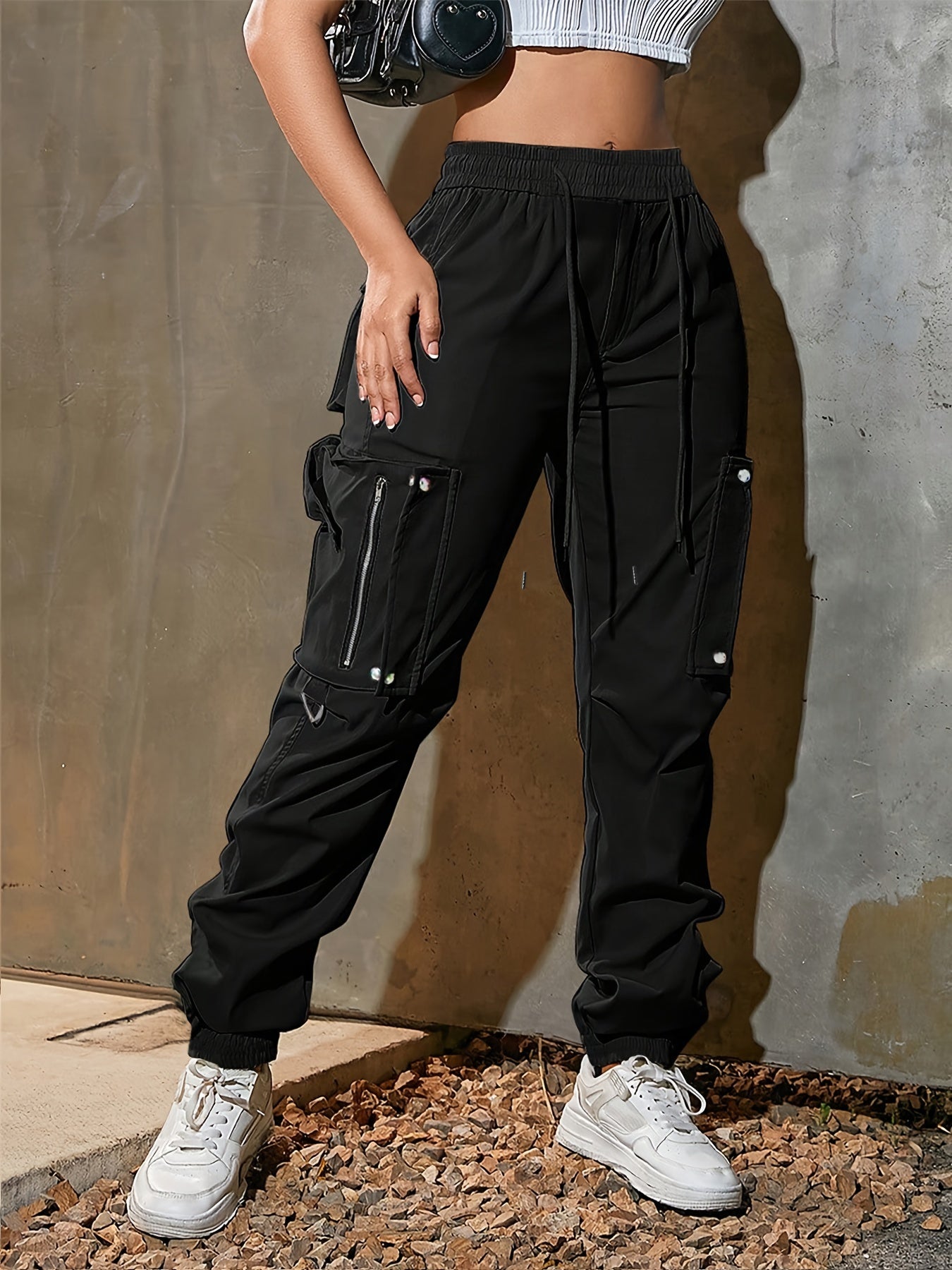 High-Waist Wide-Leg Cargo Pants