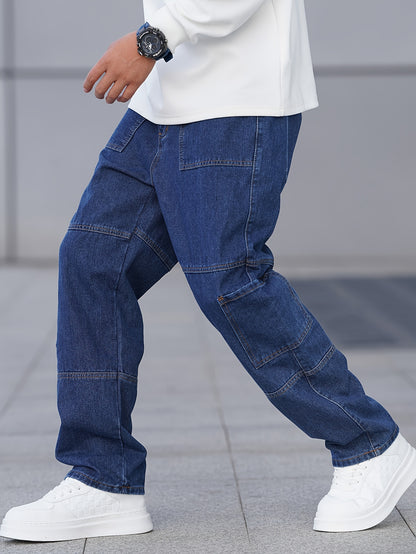 Casual Denim Jeans - Loose Fit