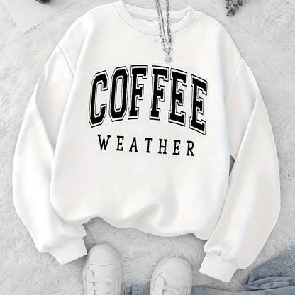 Coffee Print Pullover Sweatshirt