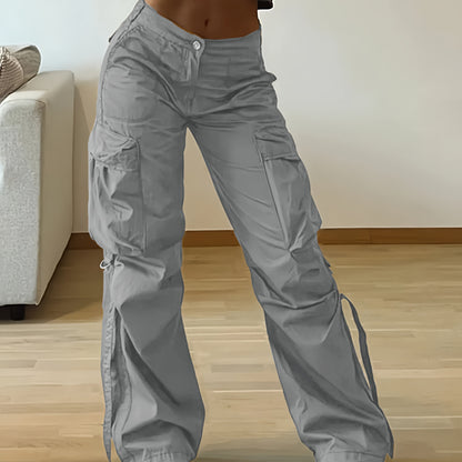 Casual Solid Color Cargo Pants