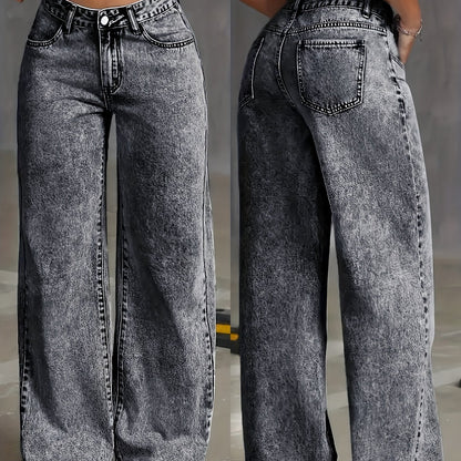 Fashion High-Waist Straight Leg Jeans