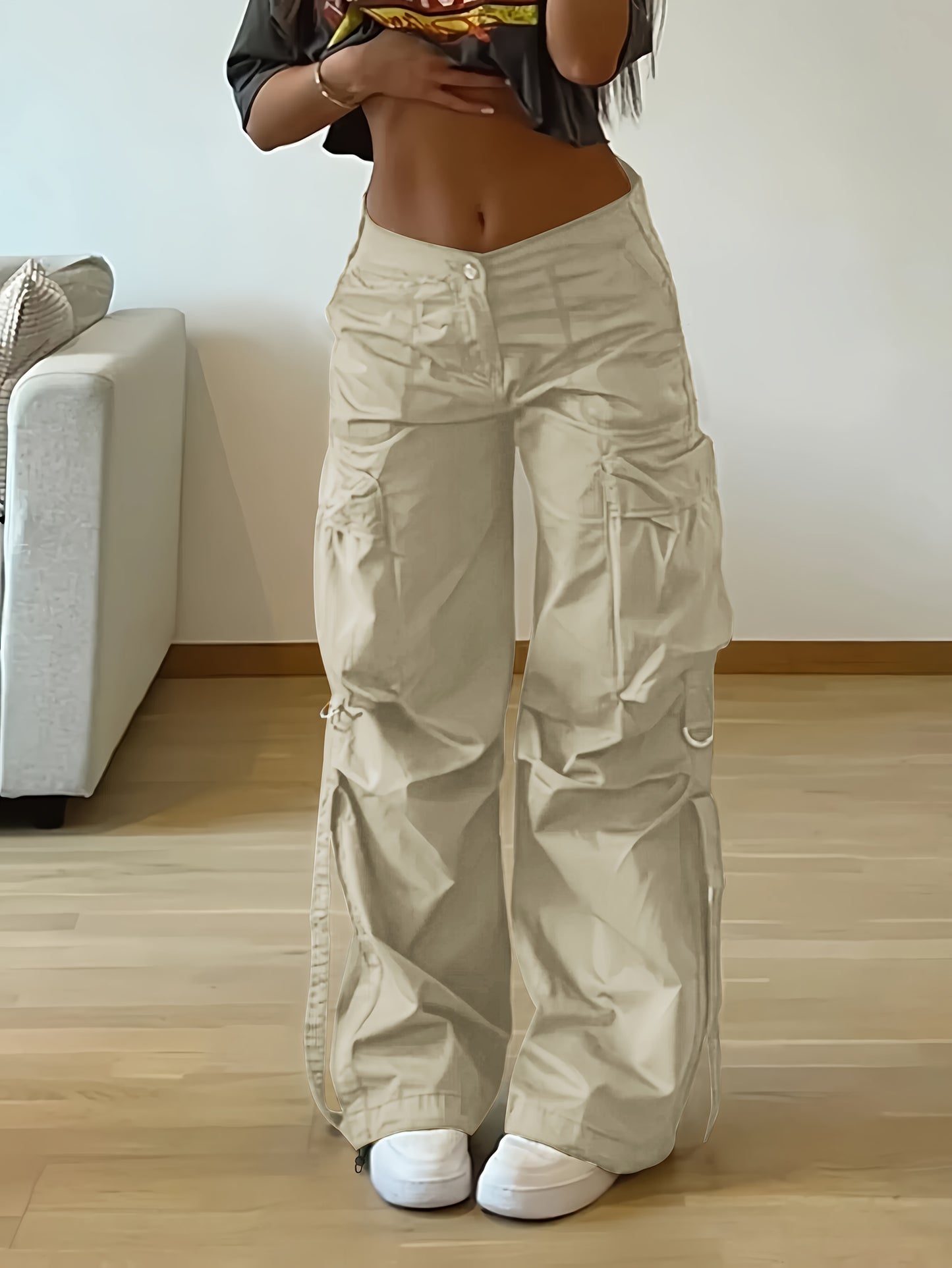 Casual Solid Color Cargo Pants