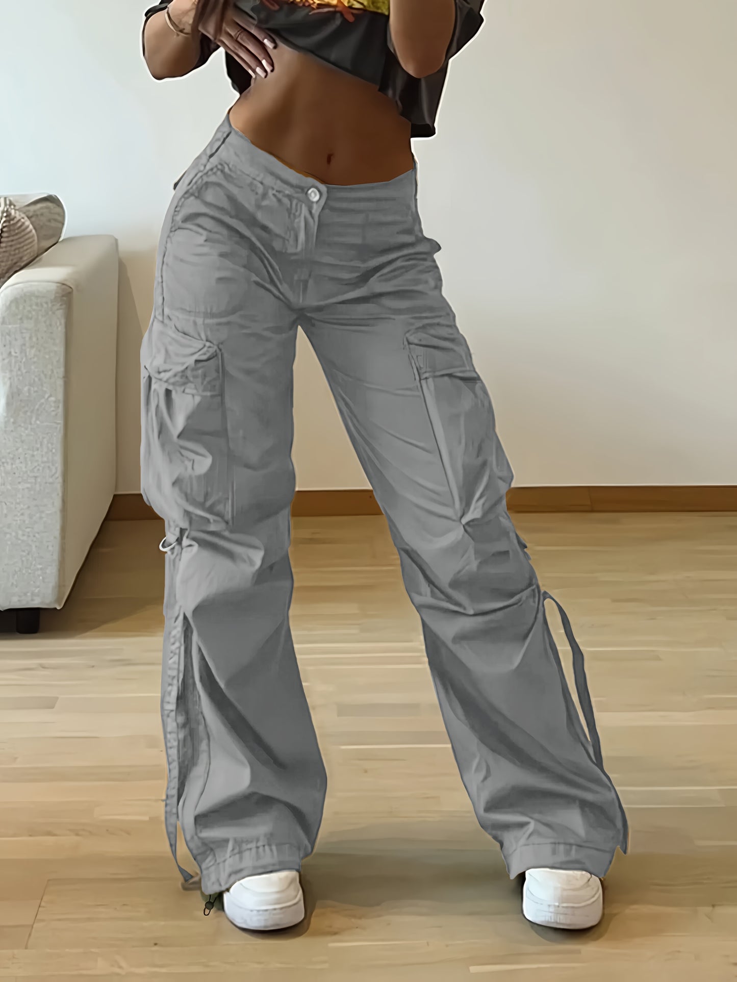 Casual Solid Color Cargo Pants