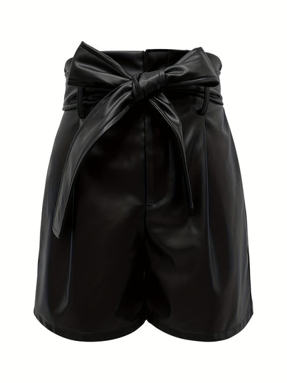 Leather Tie Waist Shorts