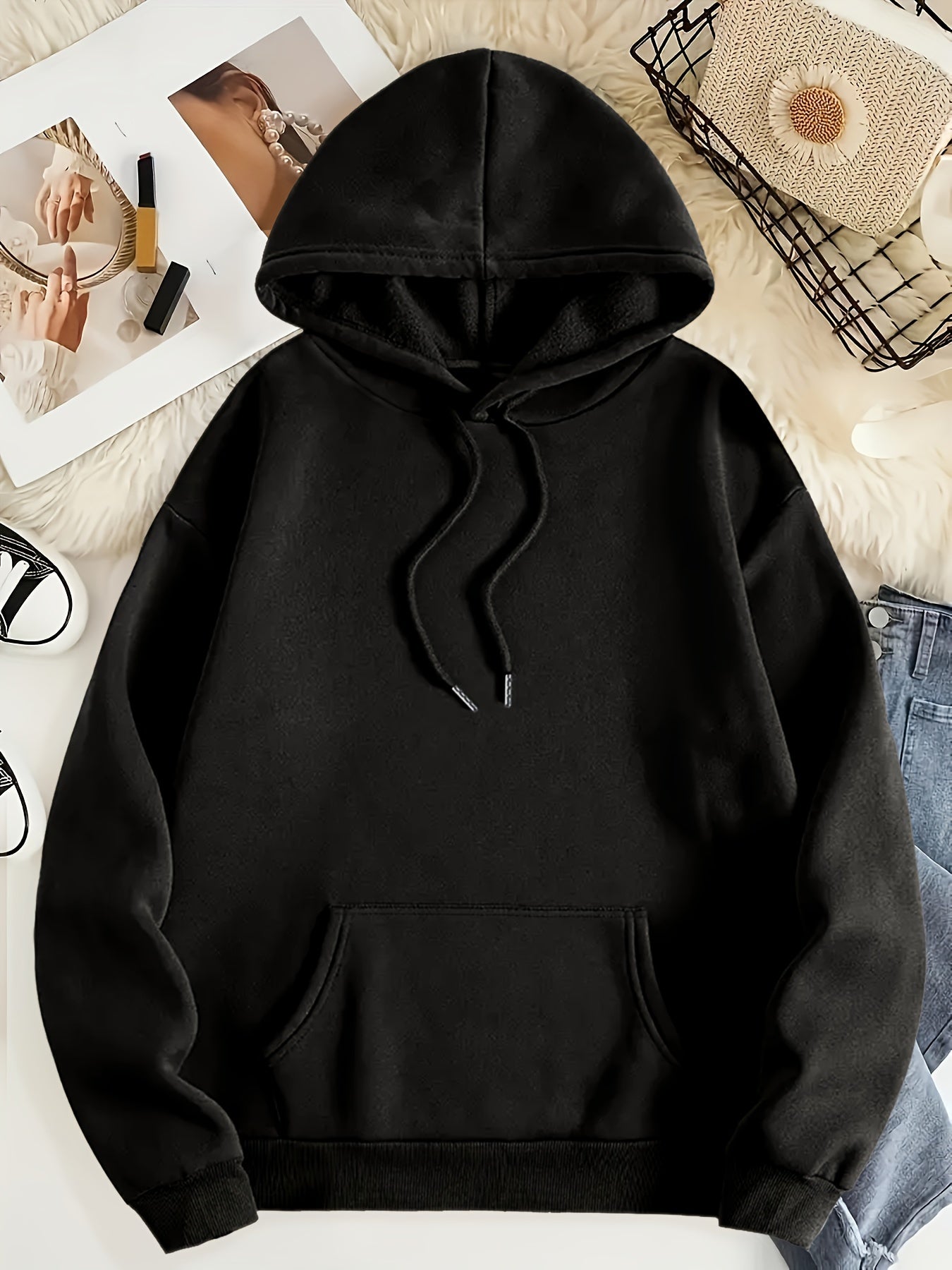 Casual Pullover Hoodie with 3-Panel Photo Print