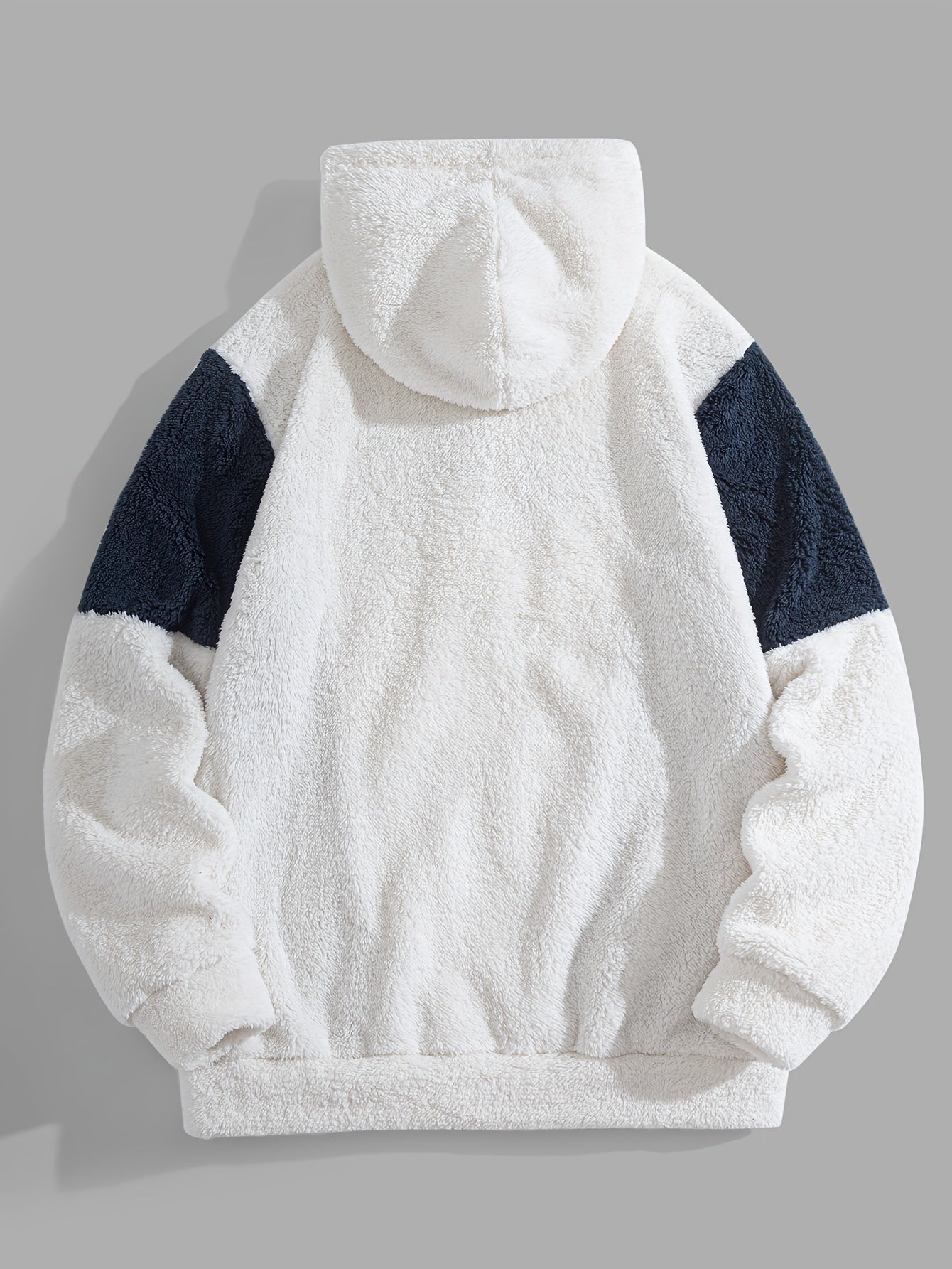 Thickened Double-Sided Plush Color-Blocked Hoodie