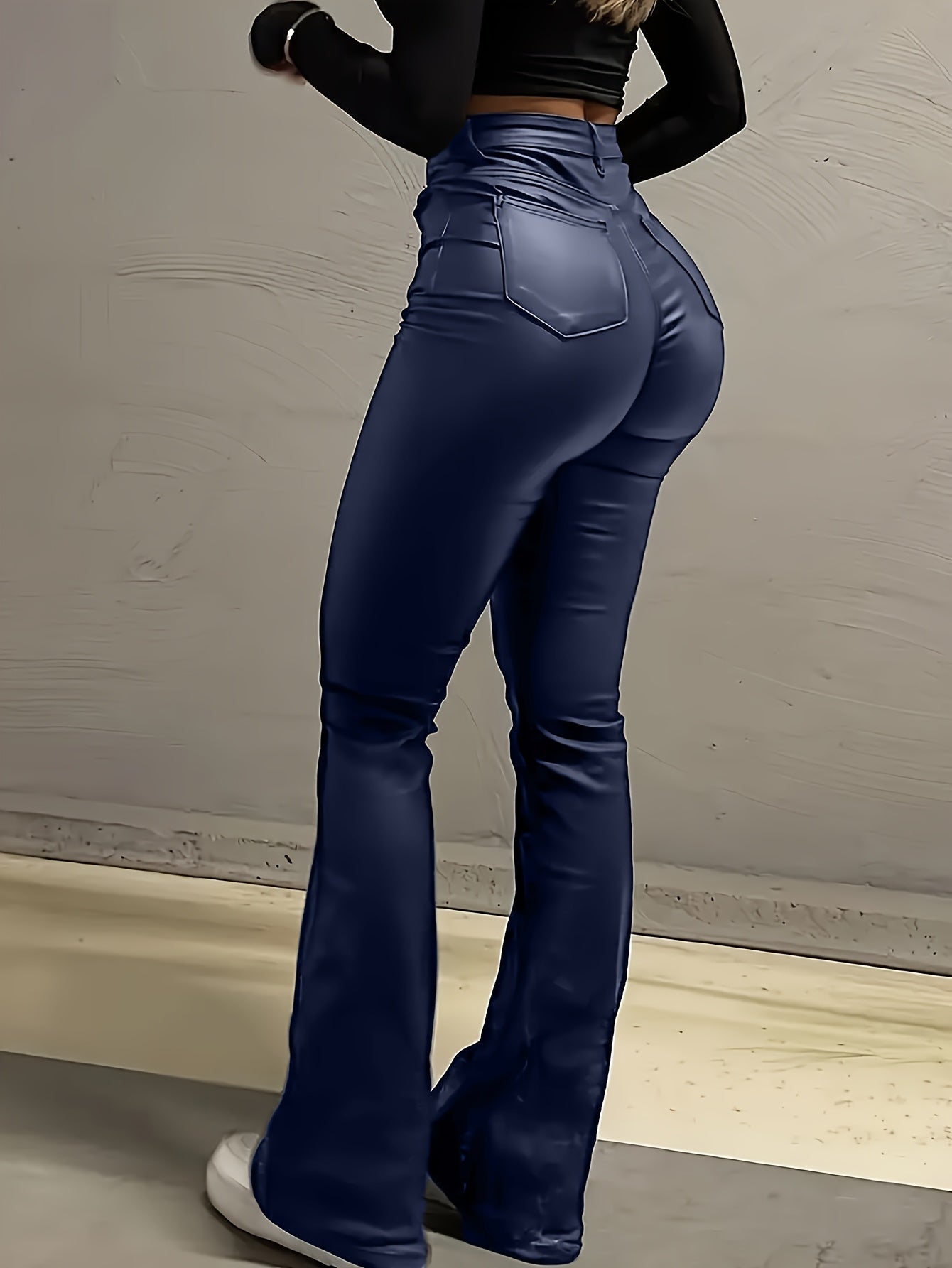 Elegant High-Waist Stretch Flare Jeans