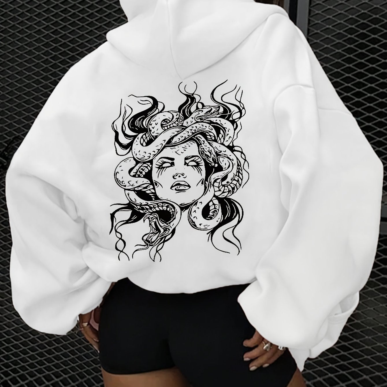 Long Sleeve Hooded Pocket Sweatshirt Casual Sports Print Graphic