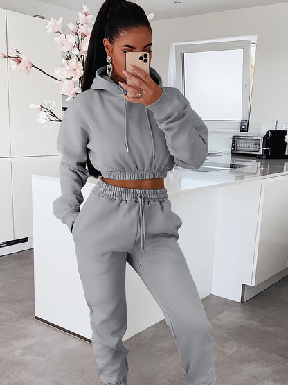 Casual Solid Two-piece Pants Set