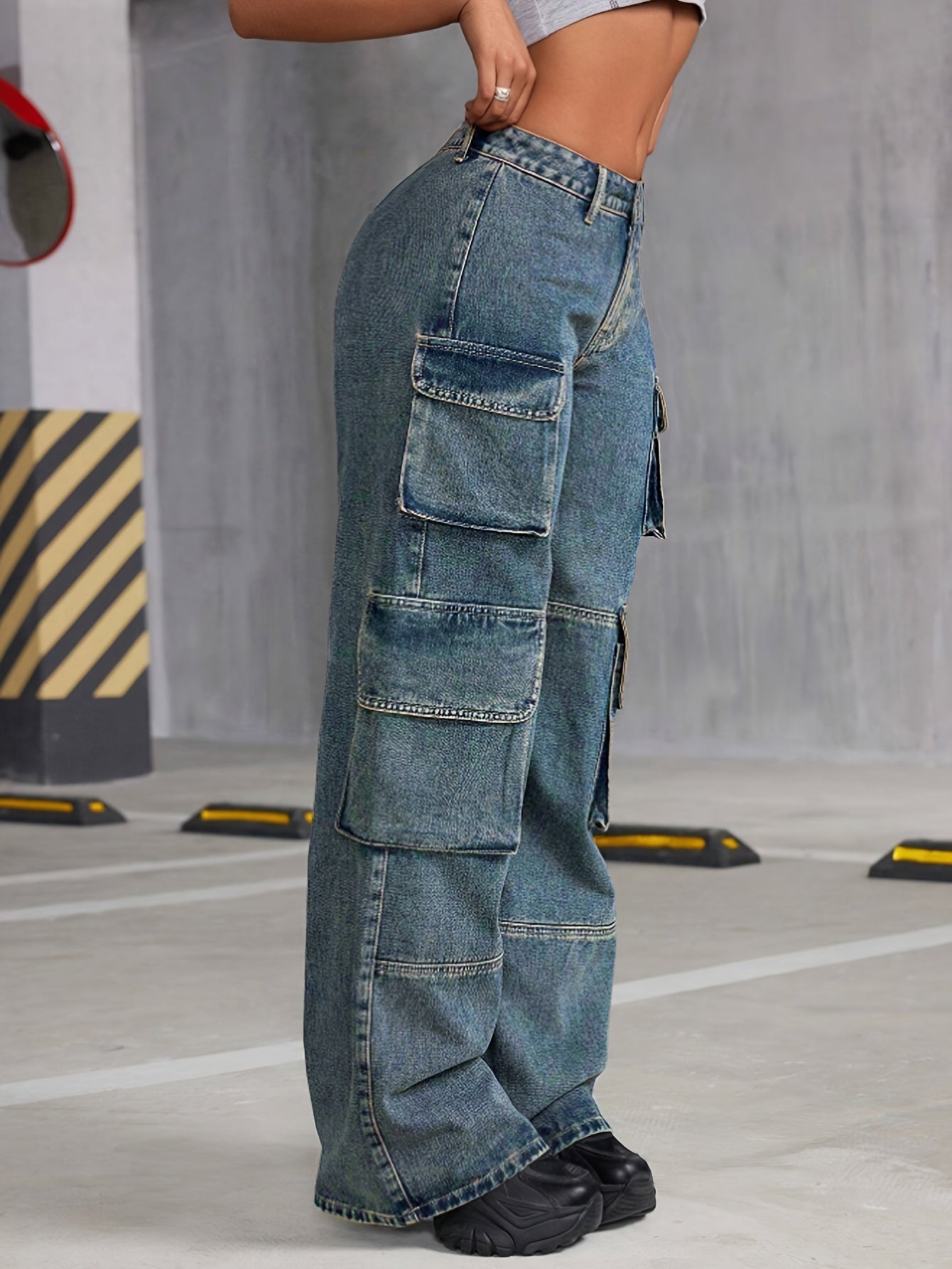 Casual Denim Cargo Jeans