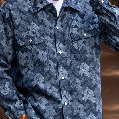 Casual Jacquard Denim Jacket