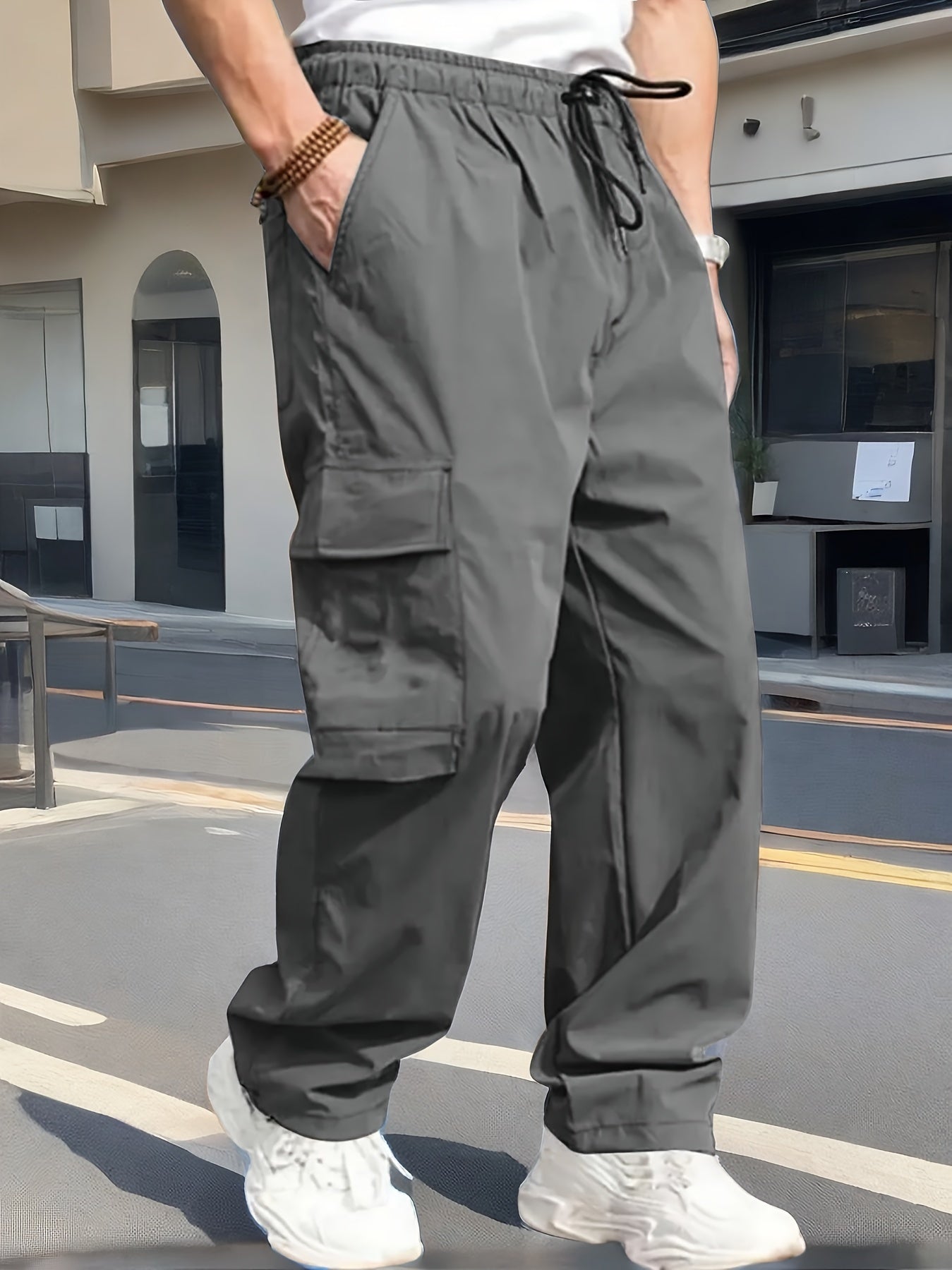 Stylish Solid Color Cargo Pants