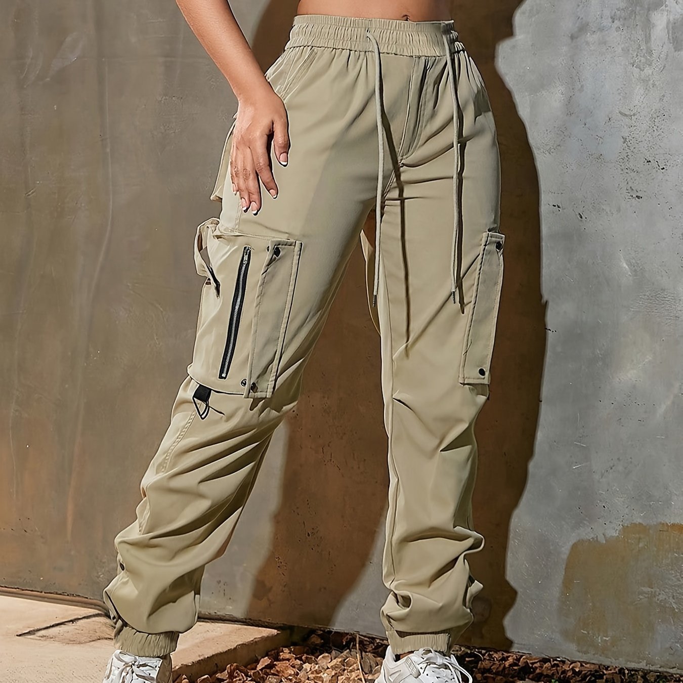 High-Waist Wide-Leg Cargo Pants