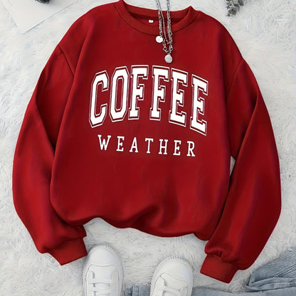 Coffee Print Pullover Sweatshirt