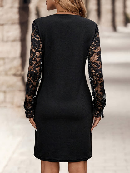 Elegant Lace Long Sleeve Sexy Dress