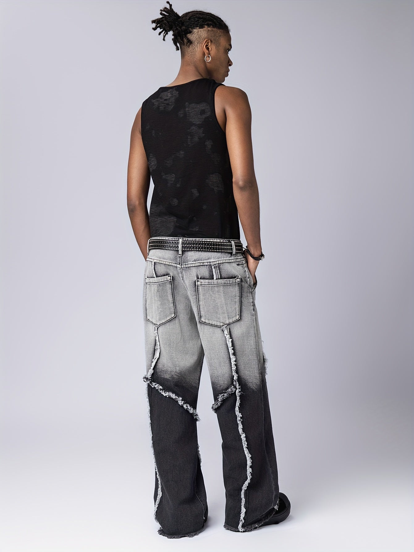 Gradient Wash Distressed Denim Jeans