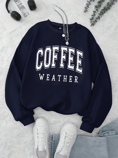 Coffee Print Pullover Sweatshirt