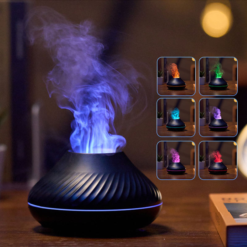 3D RGB Volcano Flame Aroma Diffuser