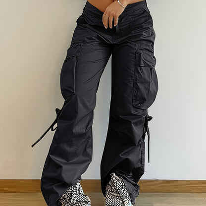 Casual Solid Color Cargo Pants