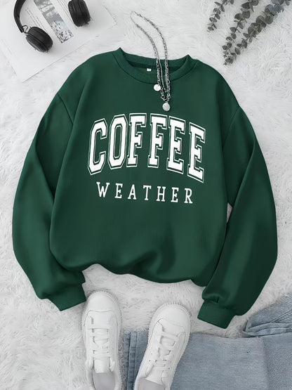 Coffee Print Pullover Sweatshirt