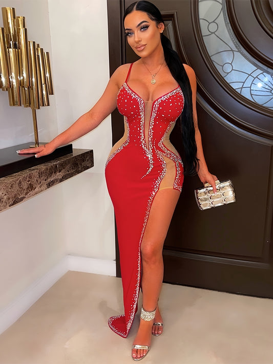 Sexy Rhinestone Long Dress