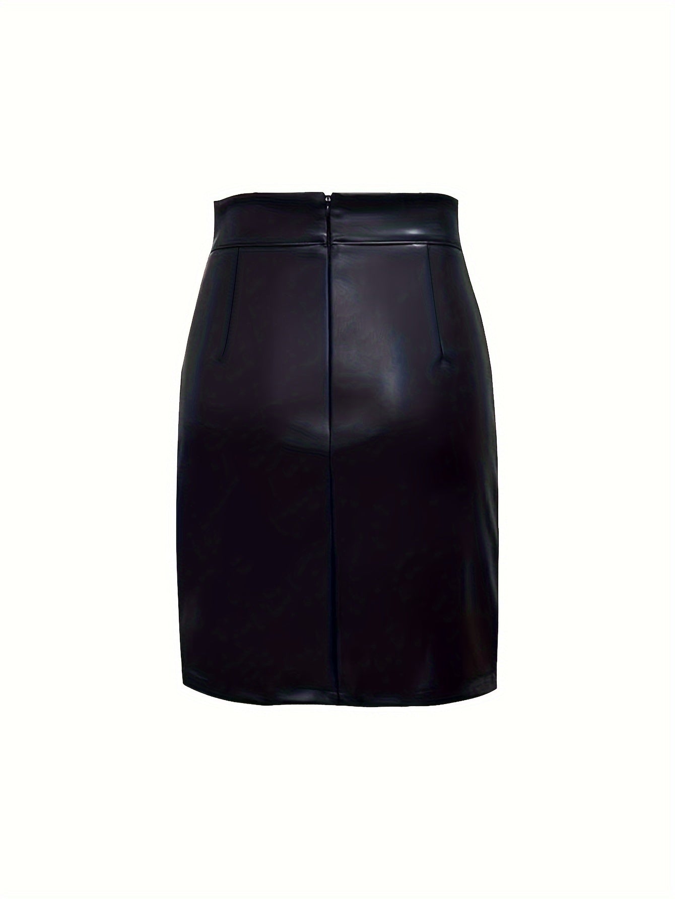 Stylish High Waist Leather Skirt