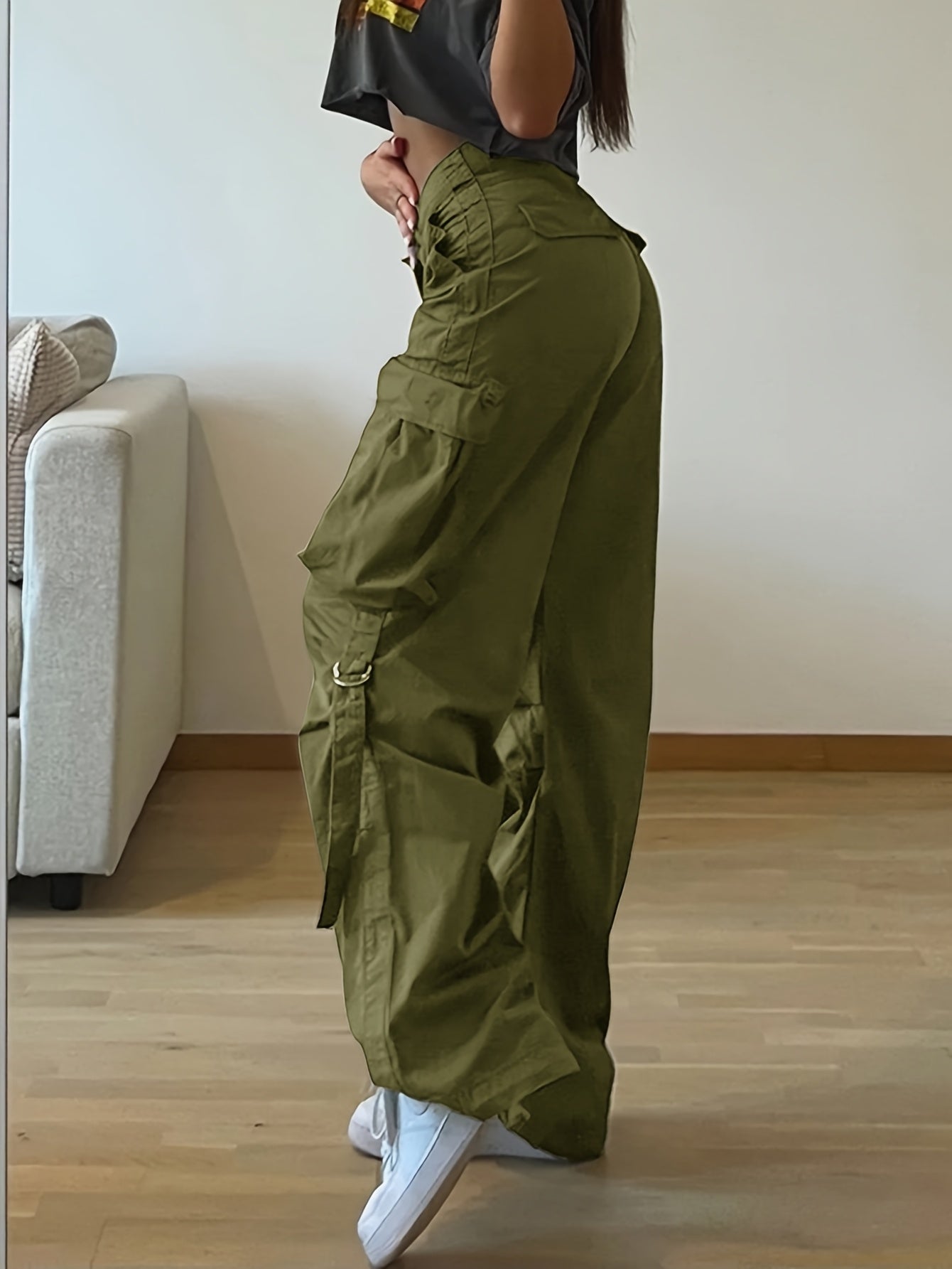 Casual Solid Color Cargo Pants