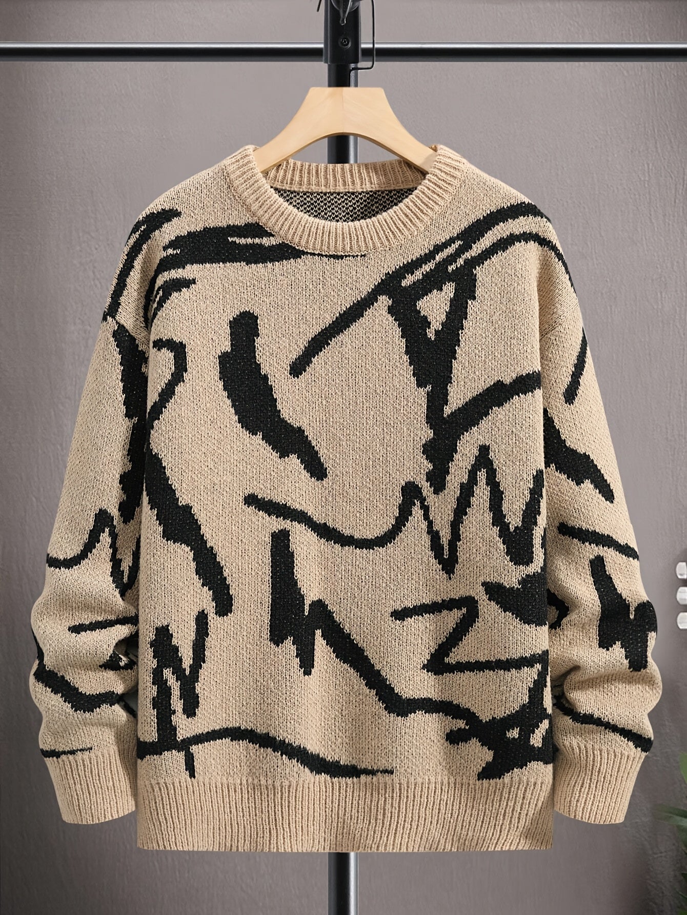 Geometric Graphic Print Knitted Pullover