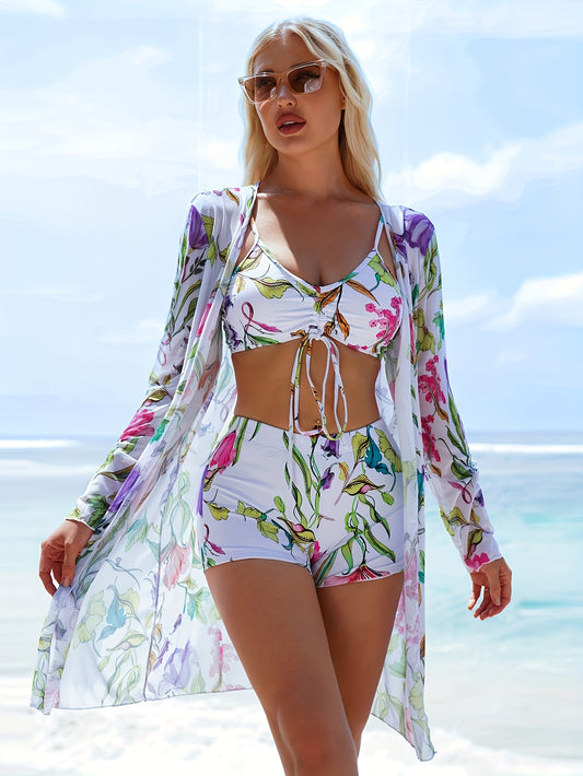 Floral Print Swimwear Set