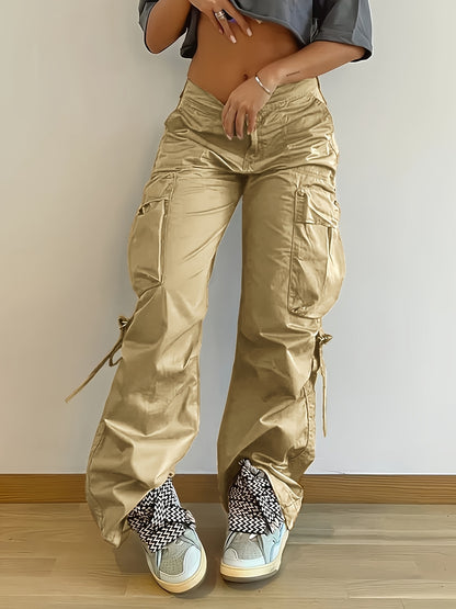 Casual Solid Color Cargo Pants