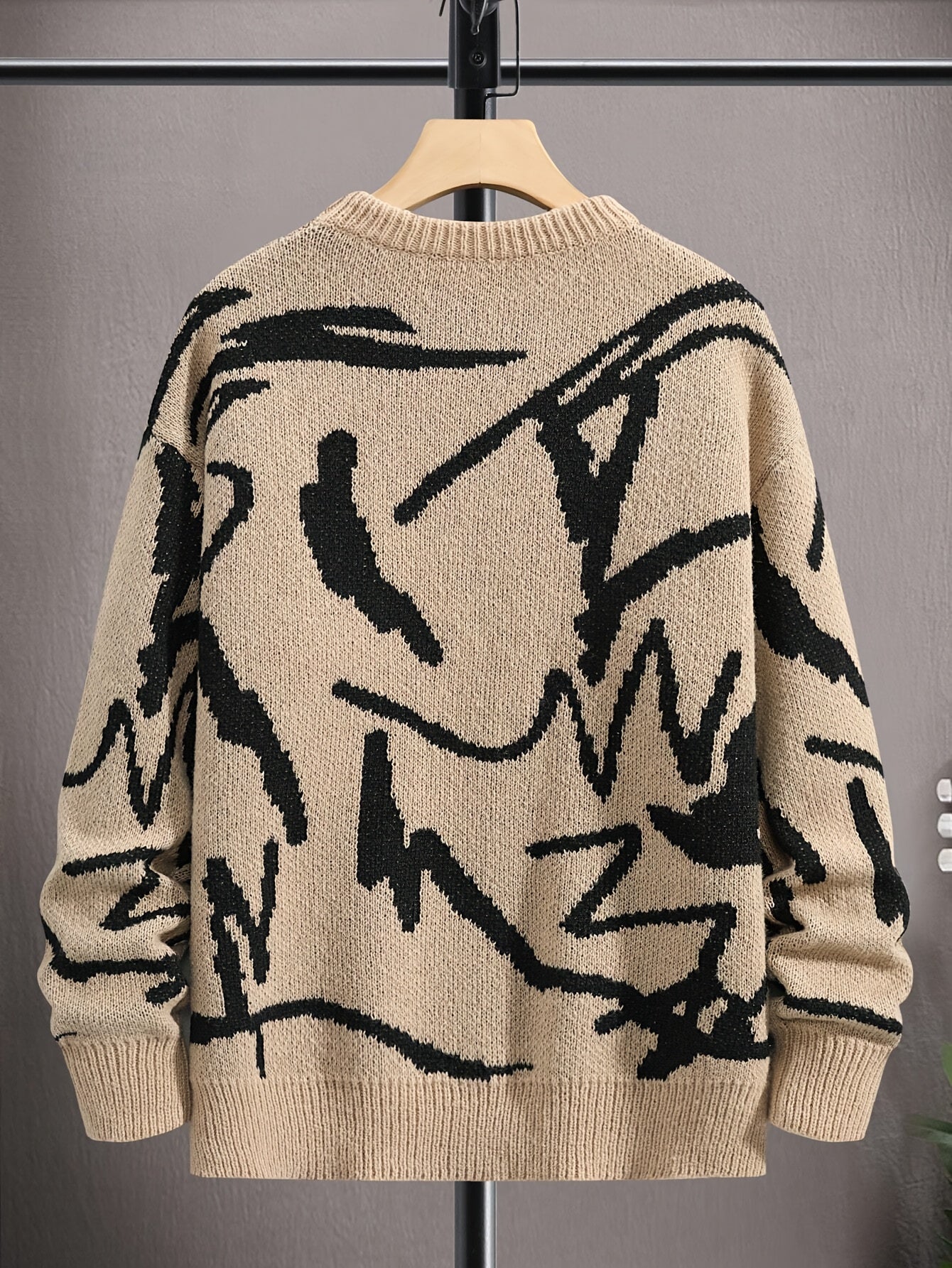 Geometric Graphic Print Knitted Pullover