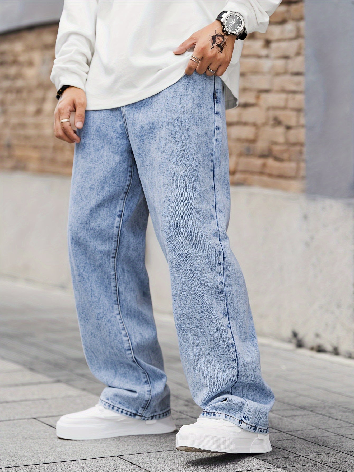 Loose Fit Wide Leg Jeans