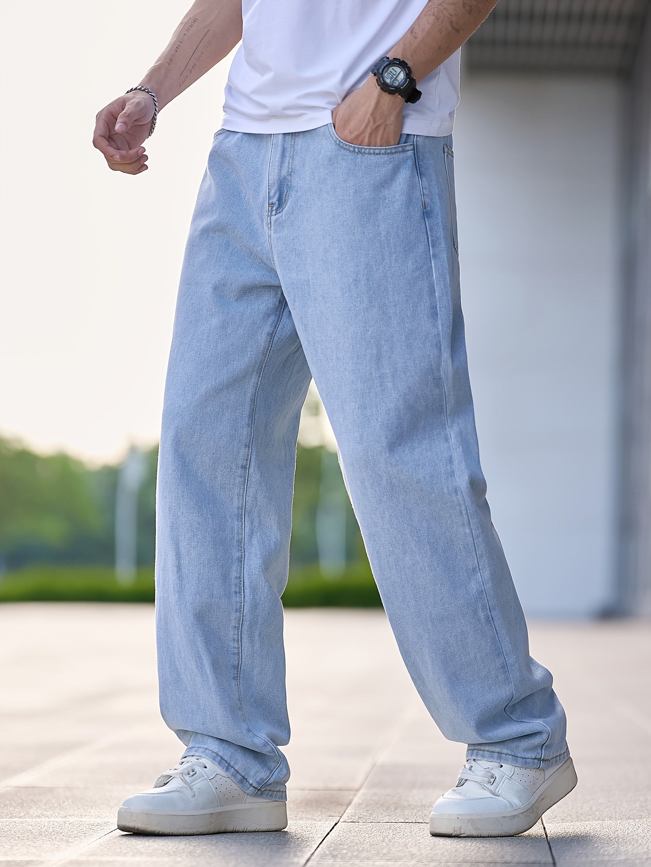 Light Blue Loose Denim Jeans