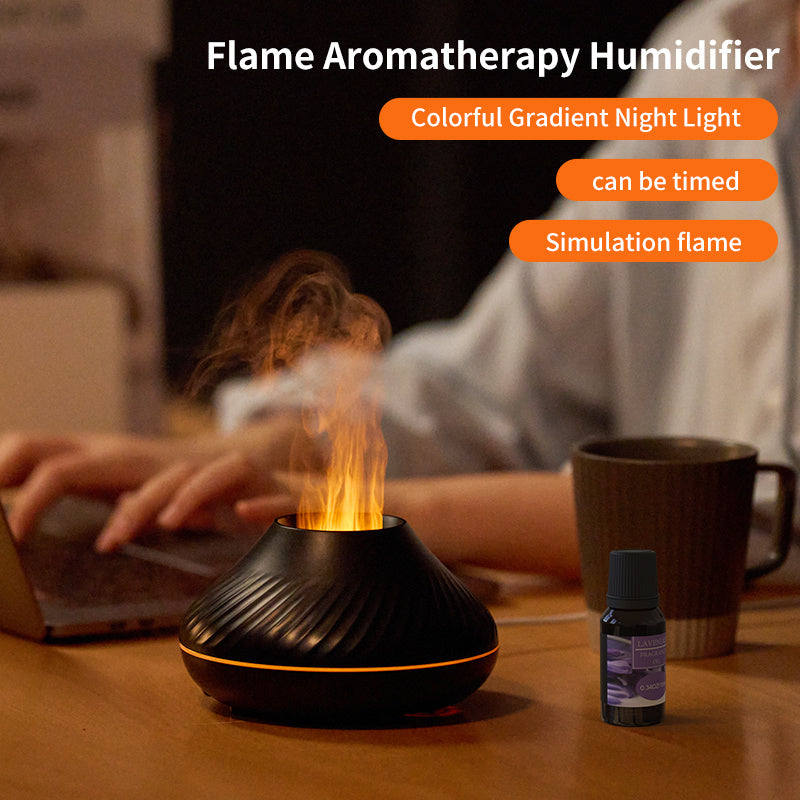 3D RGB Volcano Flame Aroma Diffuser