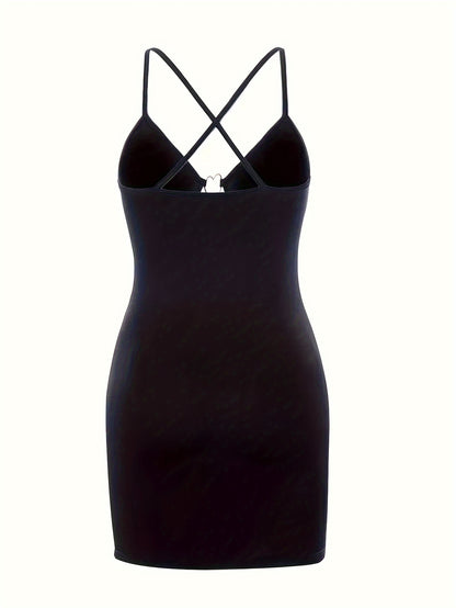 Cut Out Ring Linked Slim Dress