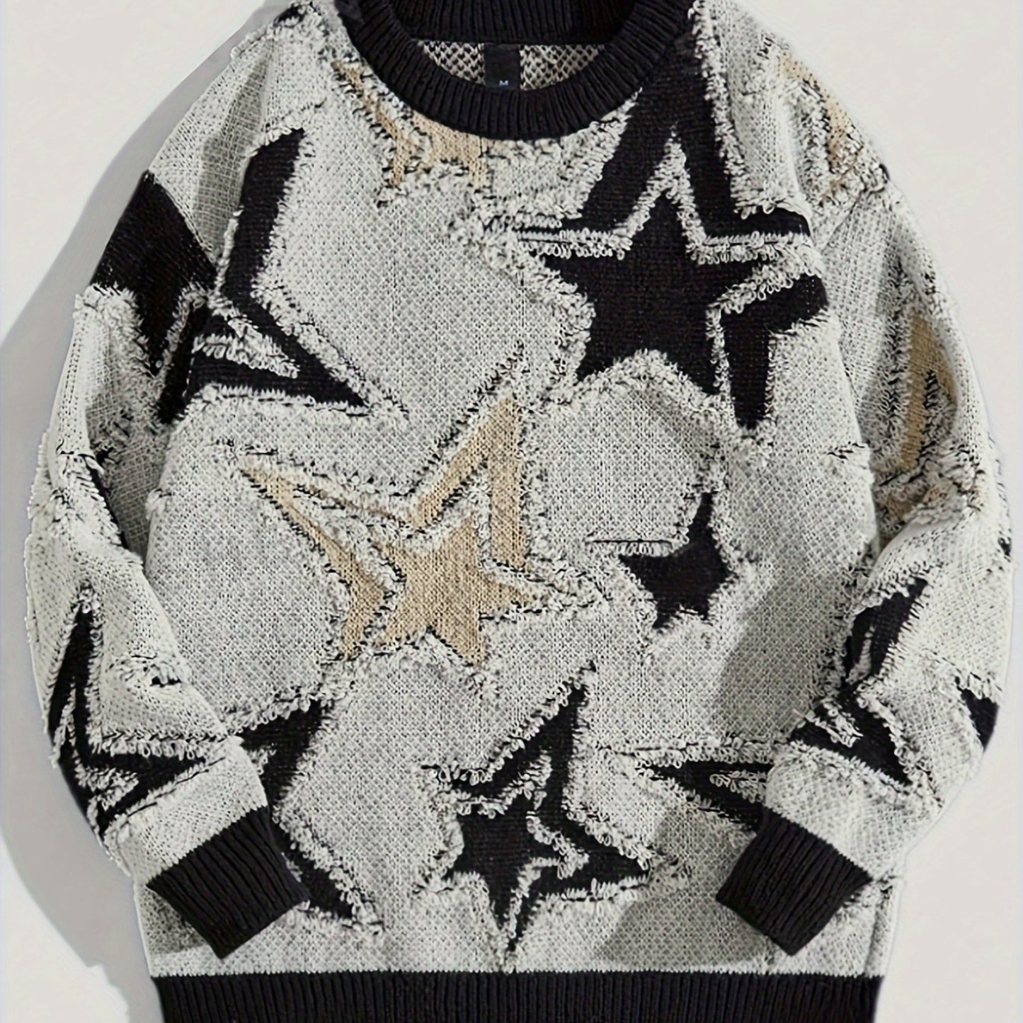 Vintage Star Pattern Viscose Sweater