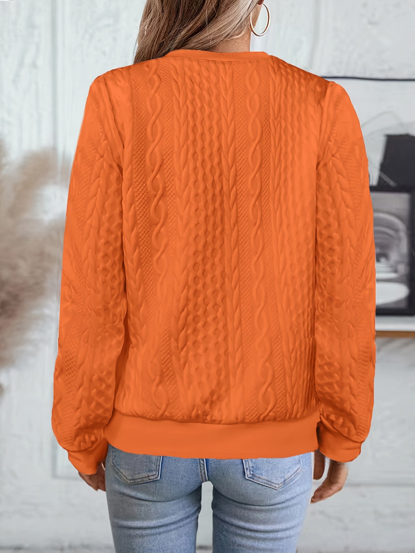 Textured Zipper Pullover Sweatshirt