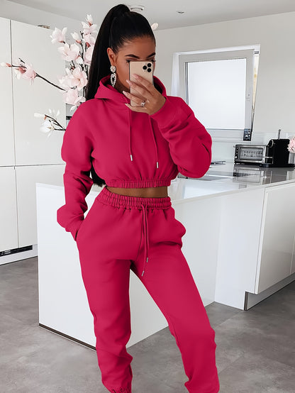 Casual Solid Two-piece Pants Set