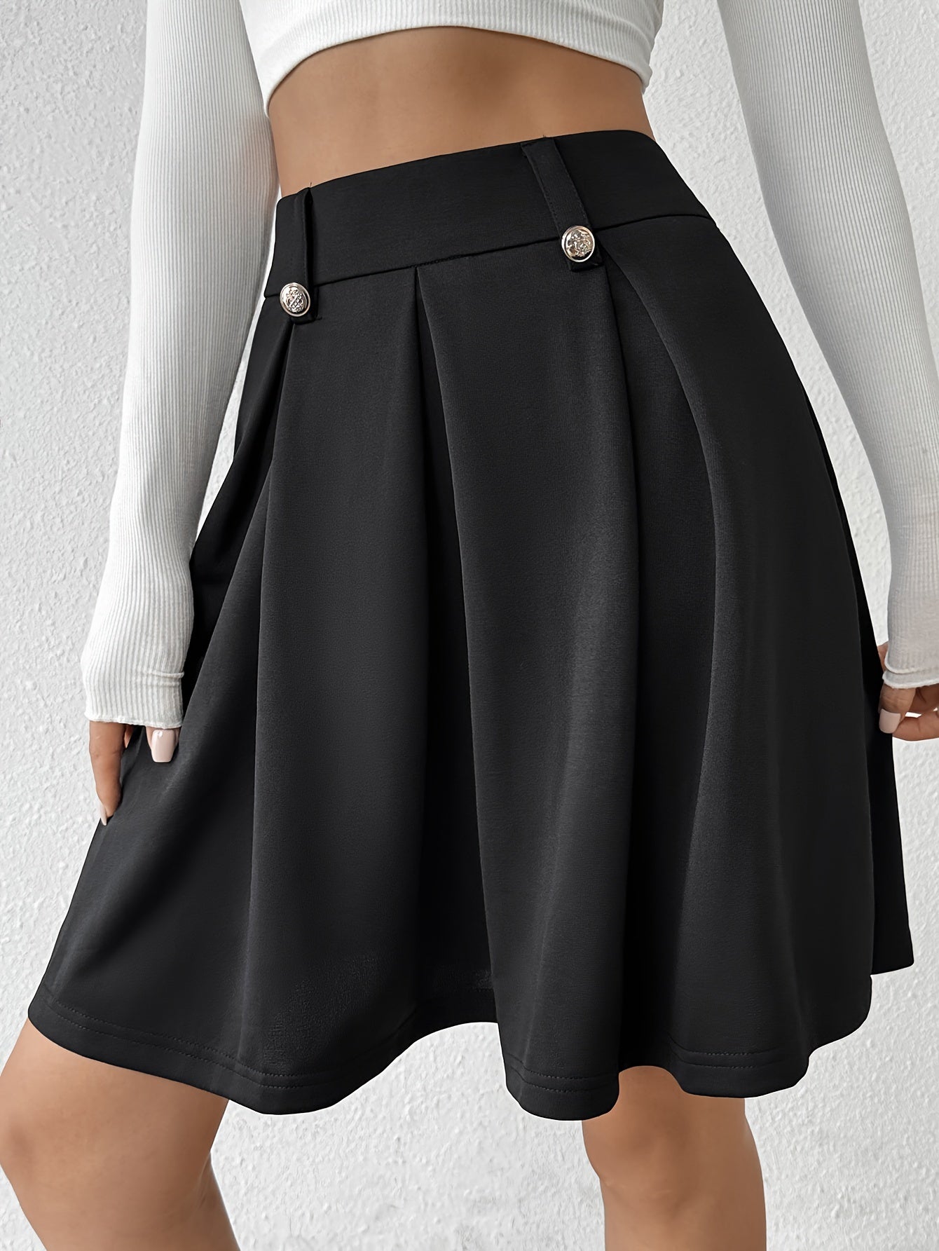 Polyester And Spandex Midi Skirt