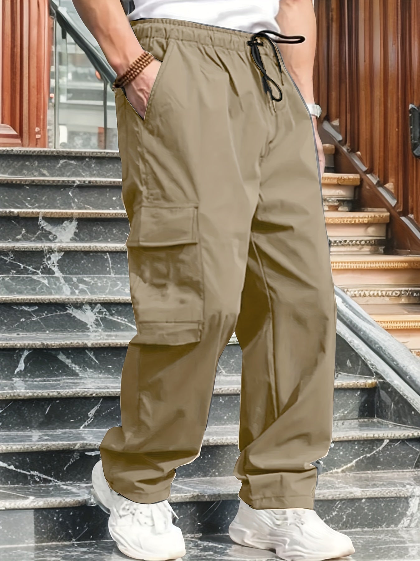 Stylish Solid Color Cargo Pants