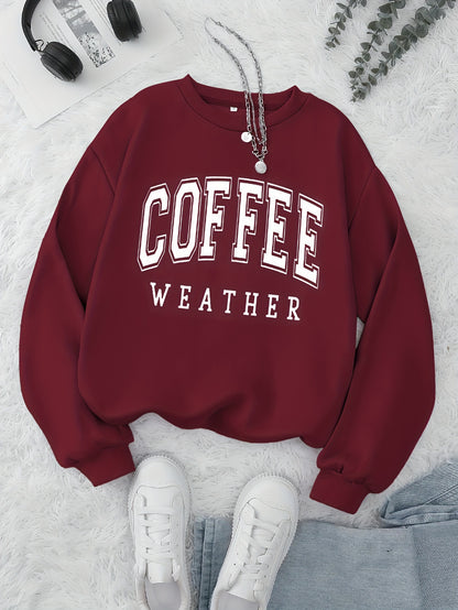 Coffee Print Pullover Sweatshirt