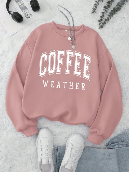 Coffee Print Pullover Sweatshirt