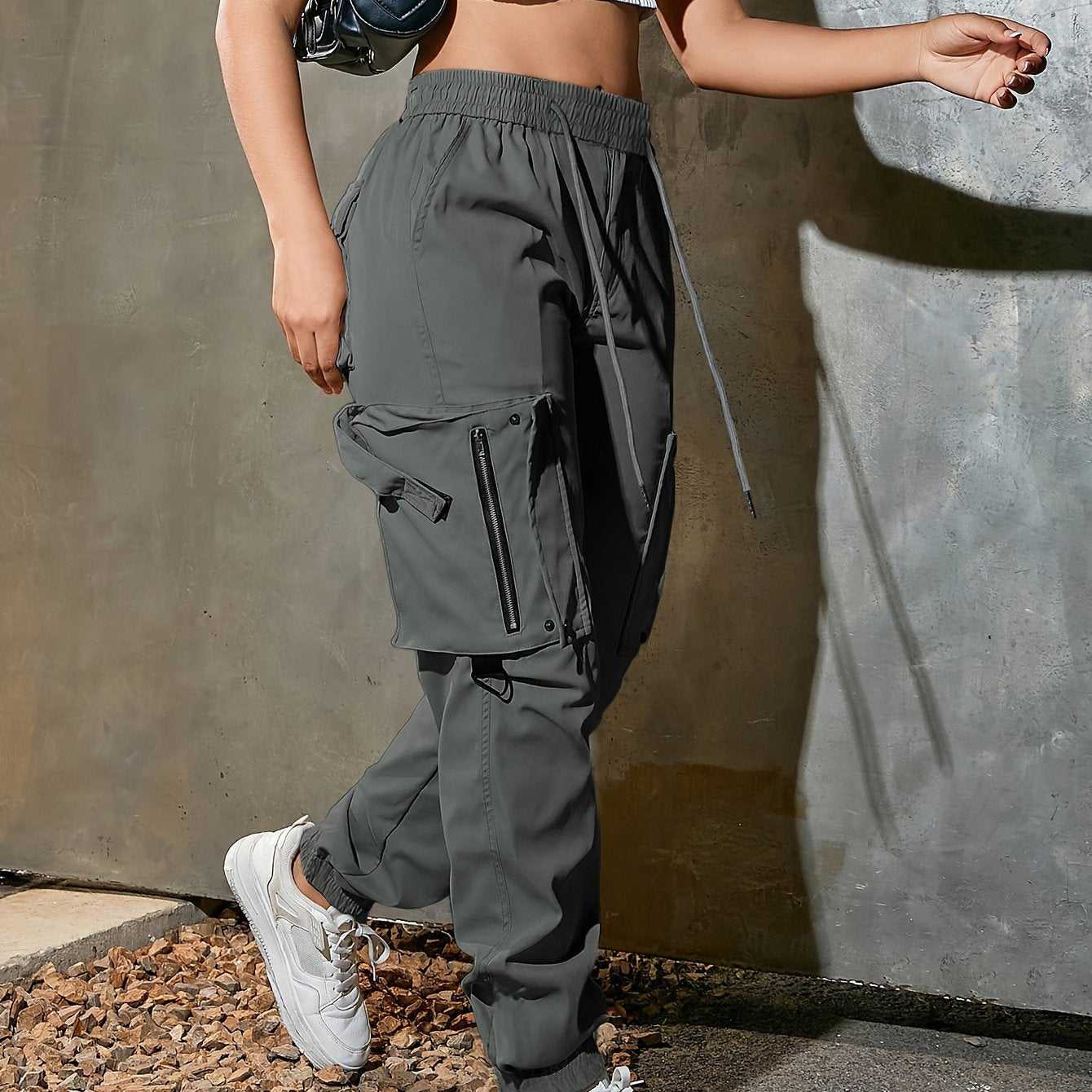 High-Waist Wide-Leg Cargo Pants