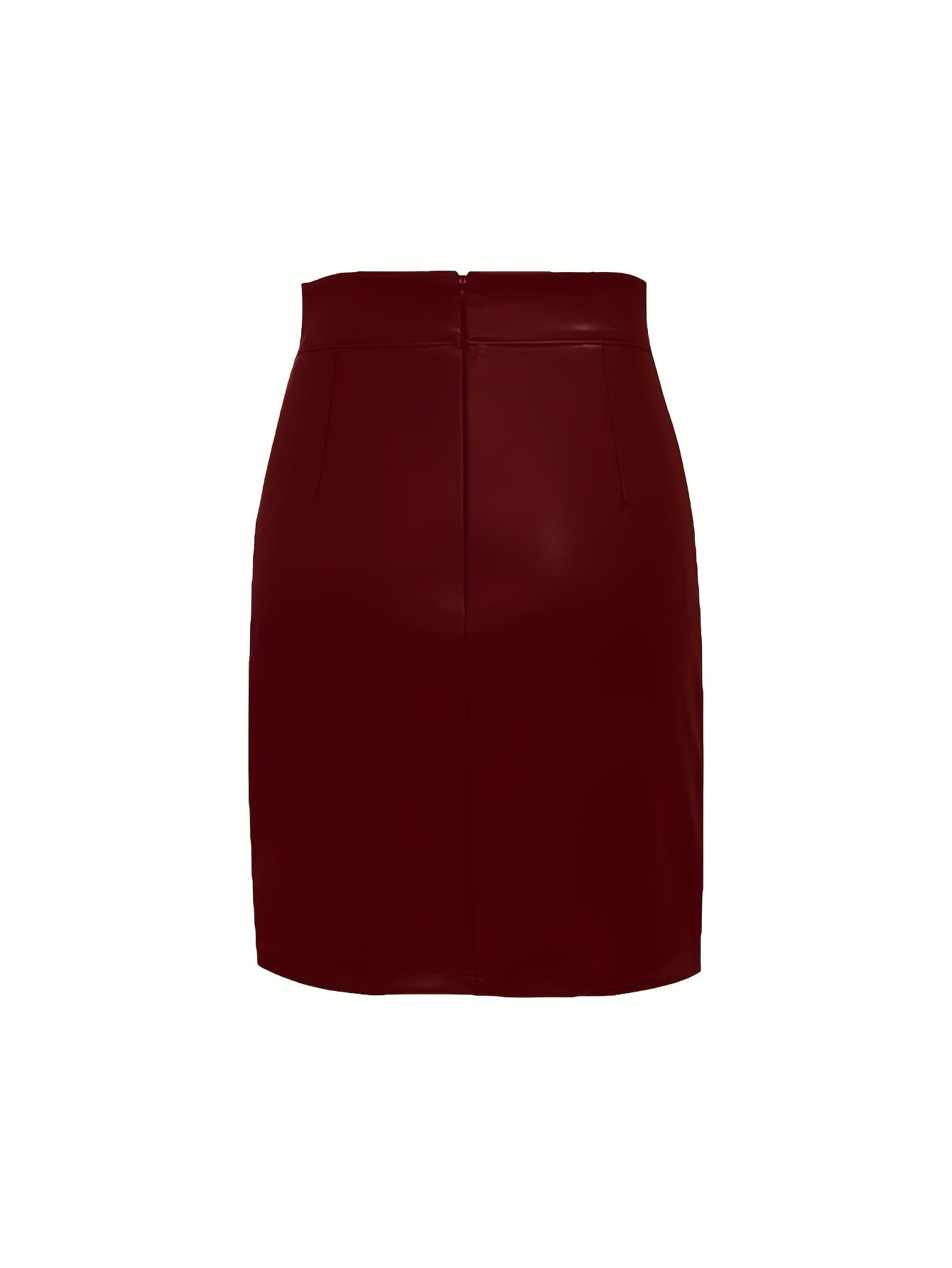 Stylish High Waist Leather Skirt